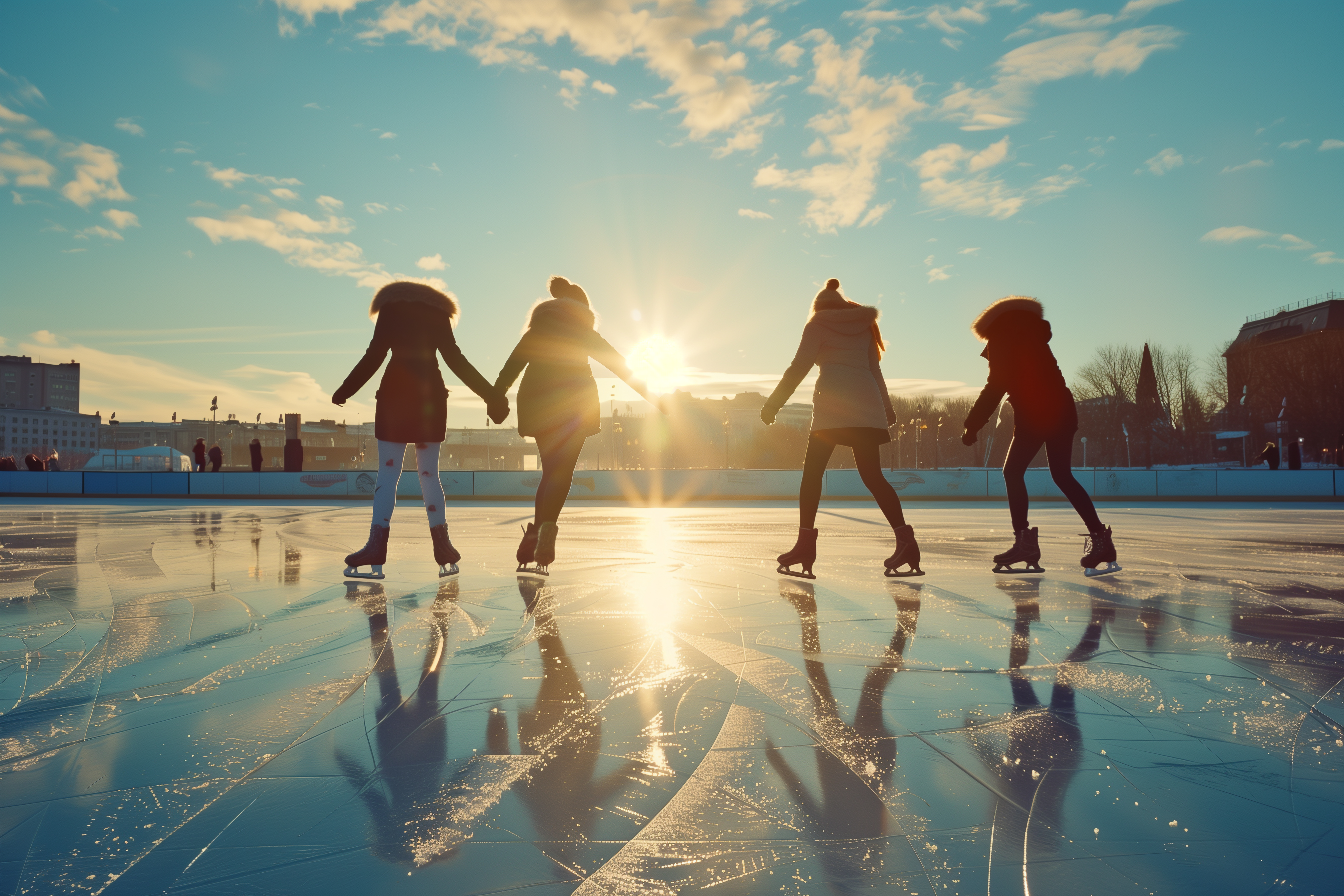 Групповая тренировка по фигурному катанию